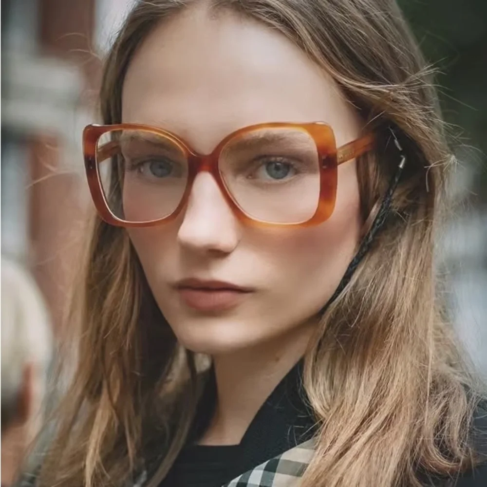 💯- New 100% Authentic Gucci GG0473O 003 Oversized Havana Designer Eyeglasse…